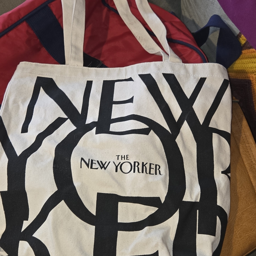 The New Yorker Canvas Tote Bag With Black Lettering - Picture 3 of 4